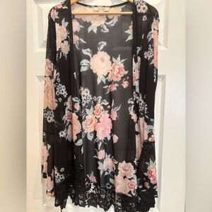 Adam Levine Floral Kimono Cardigan